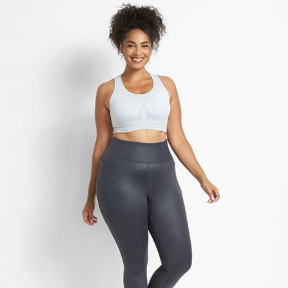 LIVI High-Rise Shine 7/8 Legging W/Pockets 18/20W -  Gunmetal NWT